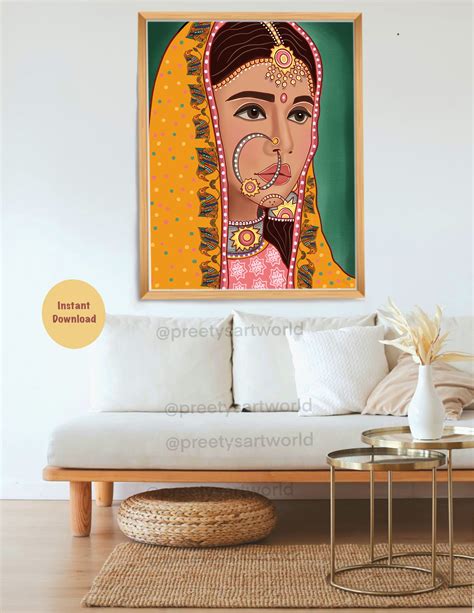Reflection Indian Royal Lady Art Print Printable Indian - Etsy | Indian wall art, Portrait wall ...