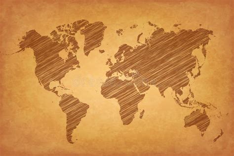 Old World Map. Map World Sketch Line. Vintage Worldmap Global. Earth Globe. Worldwide Continents ...