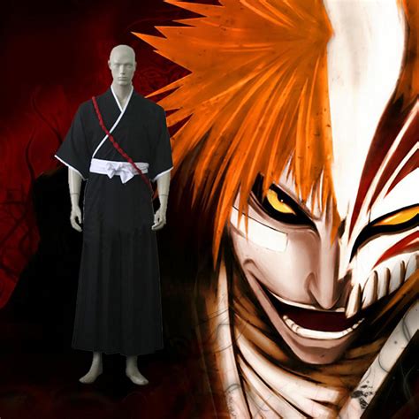 Bleach Ichigo Kurosaki Soul Reaper Uniform Cosplay Outfits : Cosplaymade.com