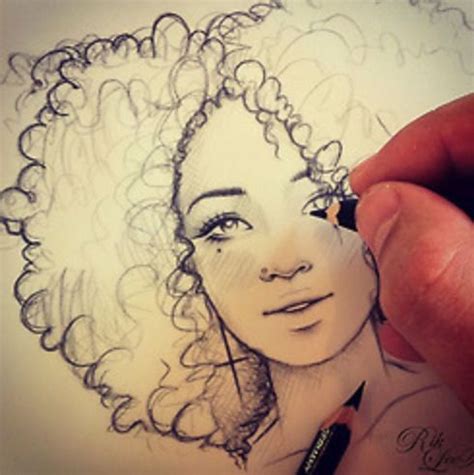 Curly haired girl drawing Drawing Sketches, Art Drawings, Sketching ...