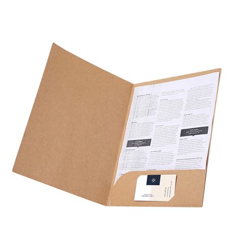 Buy A4 Kraft Paper File Folder Square Cut Folder Foolscap Presentation Book Pockets Project ...