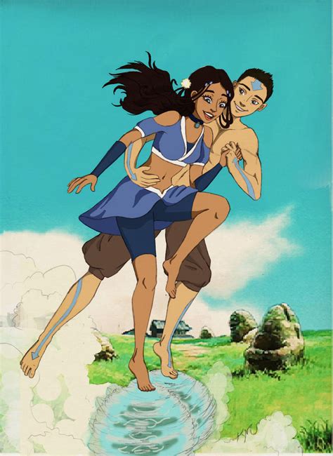 Aang and Katara Having Fun by bummblebird on DeviantArt