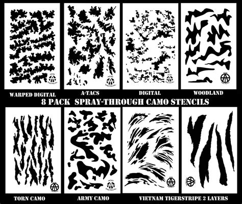 14" Mylar Paint Camouflage Stencils 10mil DIY Hunting Rifle gunCamo Combo 8 PACK - Walmart.com