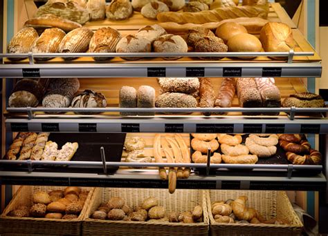 Freshly Baked Gourmet Breads For Sale In German Bakery Stock Photo ...