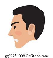 2 Angry Man Avatar User Pic Side Head View Vector Clip Art | Royalty Free - GoGraph