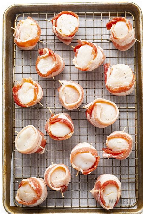 Bacon Wrapped Scallops Recipe In The Oven | Wholesome Yum