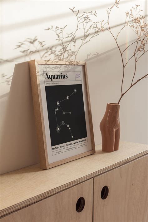 Aquarius Star Constellation Art Print Zodiac Constellation Wall Art Neutral Decor Astrology ...