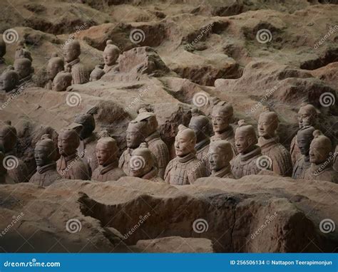 View of the Famous Terracotta Army, China, Mausoleum of the First Qin Emperor Editorial Stock ...