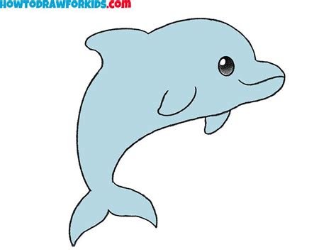 How to Draw a Dolphin - Easy Drawing Tutorial For Kids Drawing ...