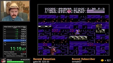 Ninja Gaiden III NES speedrun in 12:47 by Arcus - YouTube