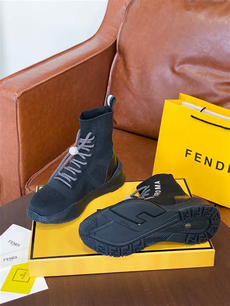 Fendi High Top Sneakers Black For Women - Dealsy