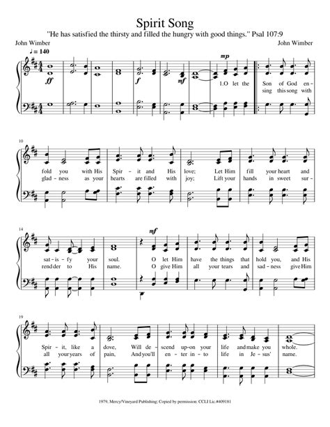 Spirit Song Sheet music for Piano (Solo) | Musescore.com