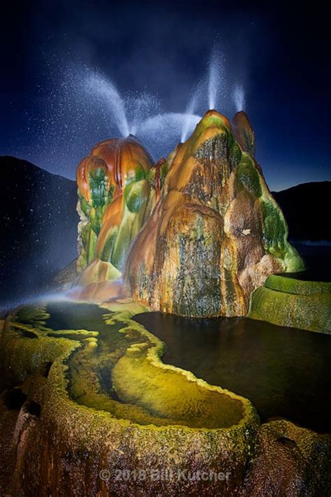 Fly Geyser at Night