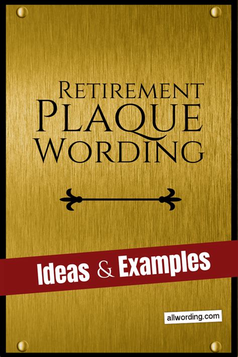 Retirement Plaque Wording: Ideas and Examples » AllWording.com