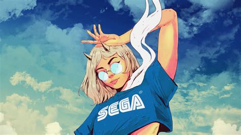 3840x2160 Girl Sega Tshirt 4k 4K ,HD 4k Wallpapers,Images,Backgrounds,Photos and Pictures