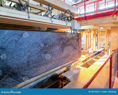 Automated Production of Aerated Concrete Blocks Close Up Stock Image ...