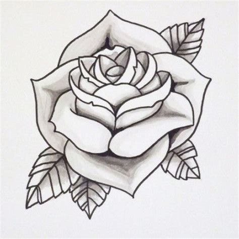 Traditional Rose Tattoo Drawing at PaintingValley.com | Explore collection of Traditional Rose ...