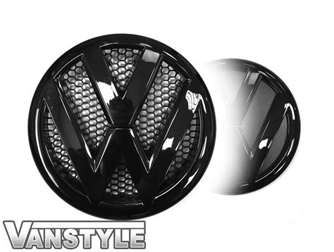 VW Replacement Front Rear Gloss Black Badge Set - VW T5 10-15 - Vanstyle