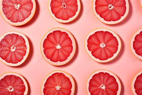 Cut Grapefruit Slices Laid Across A Pink Background, High Resolution ...