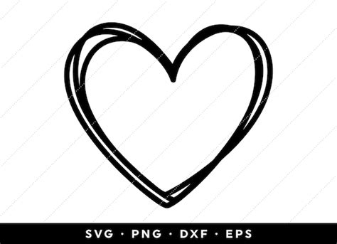 Doodle Heart SVG Hand Drawn Heart SVG Heart Clip Art Heart - Etsy