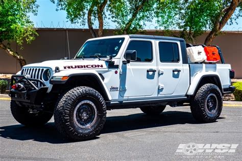 2020 Jeep Gladiator with 17" Black Rhino Abrams in Gun Black (Machined Dark Tint Lip) wheels ...