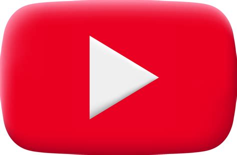 3d youtube logo in red colors. 13666504 PNG