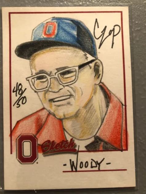 TK LEGACY OHIO State Buckeyes Woody Hayes Handdrawn Limited Color Sketch Card $79.99 - PicClick