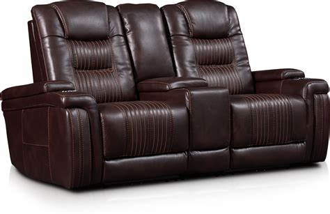 Magnus 3-Piece Triple-Power Reclining Sofa with Console - Brown | Value ...