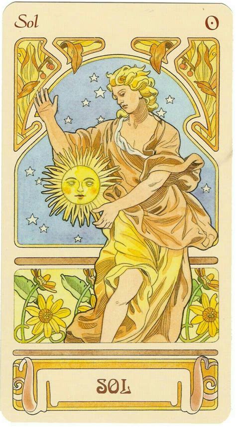 Mucha Art Nouveau, Alphonse Mucha Art, Tarot Mucha, Wm Logo, The Sun Tarot Card, Culture Art ...