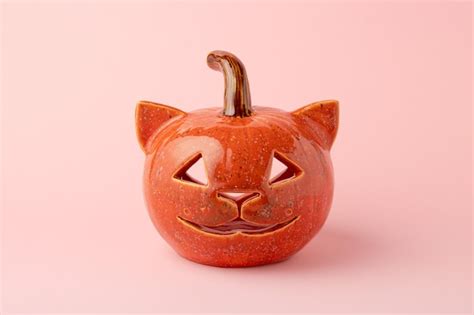Premium Photo | Decorative ceramic pumpkin in the form cat