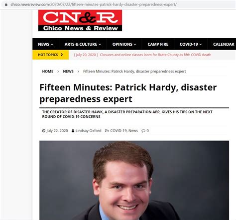 Chico News: Fifteen Minutes: Patrick Hardy, disaster preparedness expert