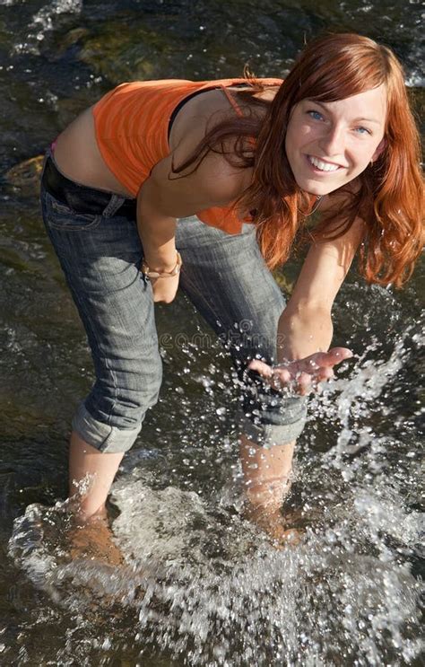 Girl in river stock photo. Image of young, brook, smile - 6282708