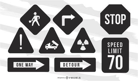 Road Warning Sign Vector Pack Vector Download