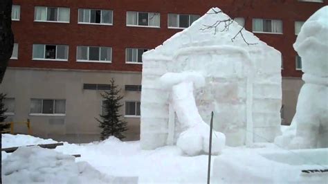 michigan tech snow sculptures - YouTube