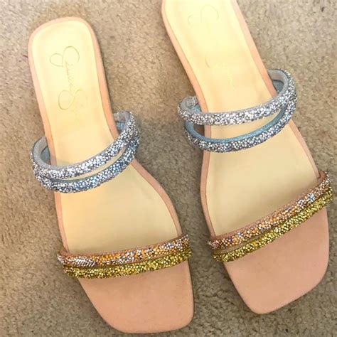 Jessica Simpson | Shoes | Flat Jessica Simpson Sandal With Embleished Straps | Poshmark