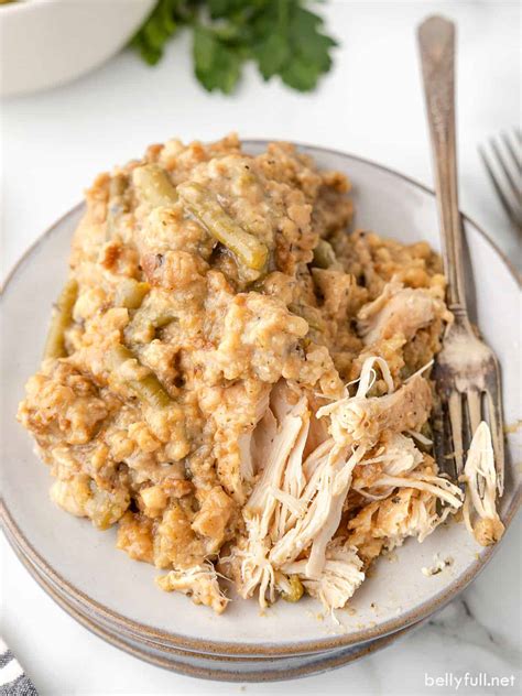 Easy Crockpot Chicken and Stuffing - Belly Full