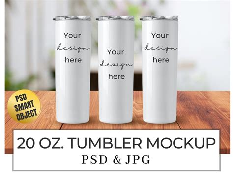 Tumbler Mockup Dye sublimation 20 oz skinny tumbler full wrap | Etsy