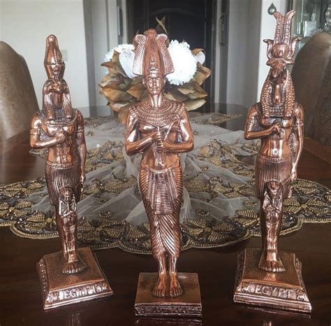 Egyptian Copper Plated Statues Set of 3 Made in Egypt | Etsy