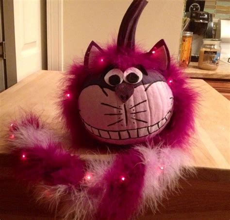 Cute Cheshire cat pumpkin I made last year during 2012 Hurricane Sandy. | Cheshire cat pumpkin ...