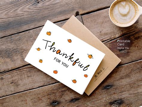 Printable Thanksgiving Card for Teacher, Thankful for You Card Digital, Pumpkin Thank You Card ...