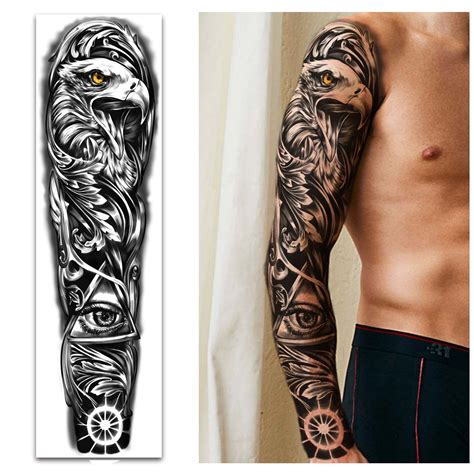 Full Arm Temporary Tattoos 8 Sheets and Half Arm Fake Tattoos | Etsy in 2021 | Half sleeve ...