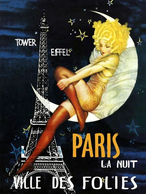 Paris, Eiffel Tower,Moon, Vintage Poster Shower Cu by VivianAllen - CafePress | Vintage french ...