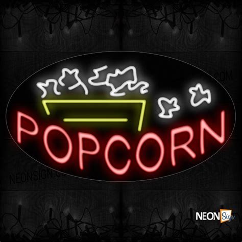 Popcorn In Red With Logo Neon Sign - NeonSign.com