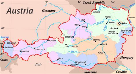 Maps of Austria | Detailed map of Austria in English | Tourist map (map ...