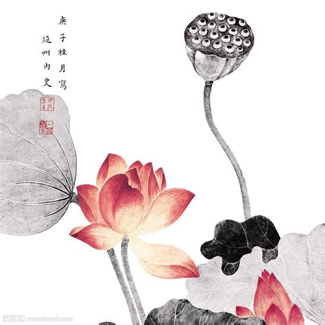 水墨莲花装饰画 | Lotus art, Chinese painting flowers, Lotus painting