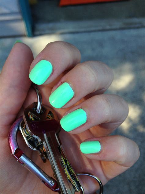 Neon mint green nails! I love pastel neon colors. | Mint green nails, Green nails, Mint green