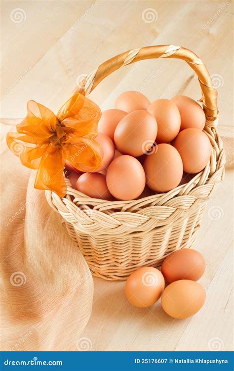 Eggs in a basket stock image. Image of poultry, seasonal - 25176607