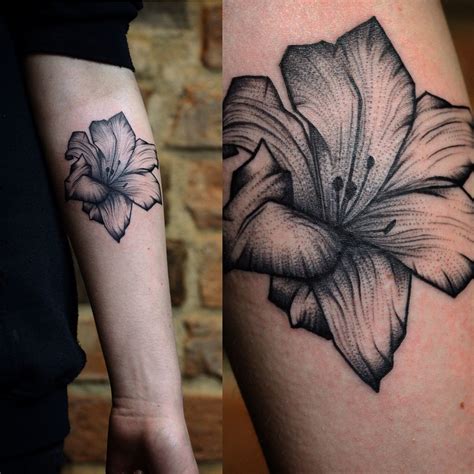 Delicate water lily tattoo. #flowertattoo #delicatetattoo #dotwork # ...