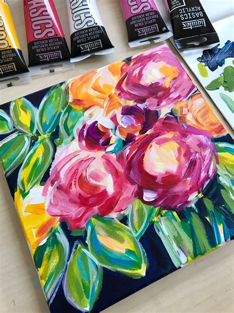 Tips and Techniques for Painting Abstract Flowers with Acrylics on Canvas — Elle Byers Art