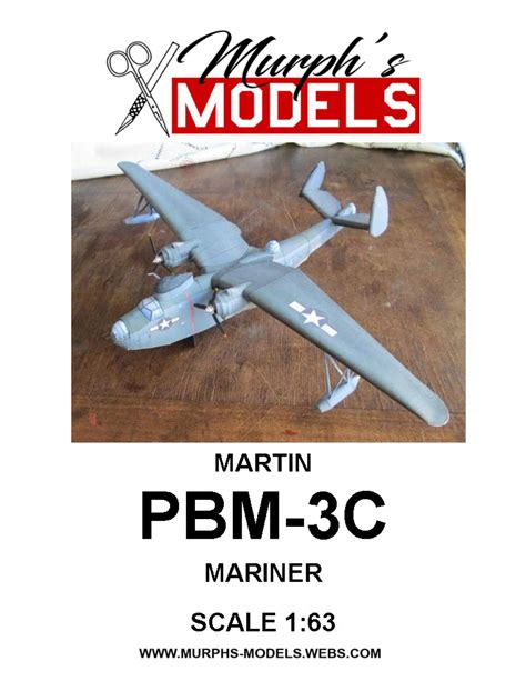 1/63 Martin PBM-3C Mariner US Navy Paper Model - EcardModels